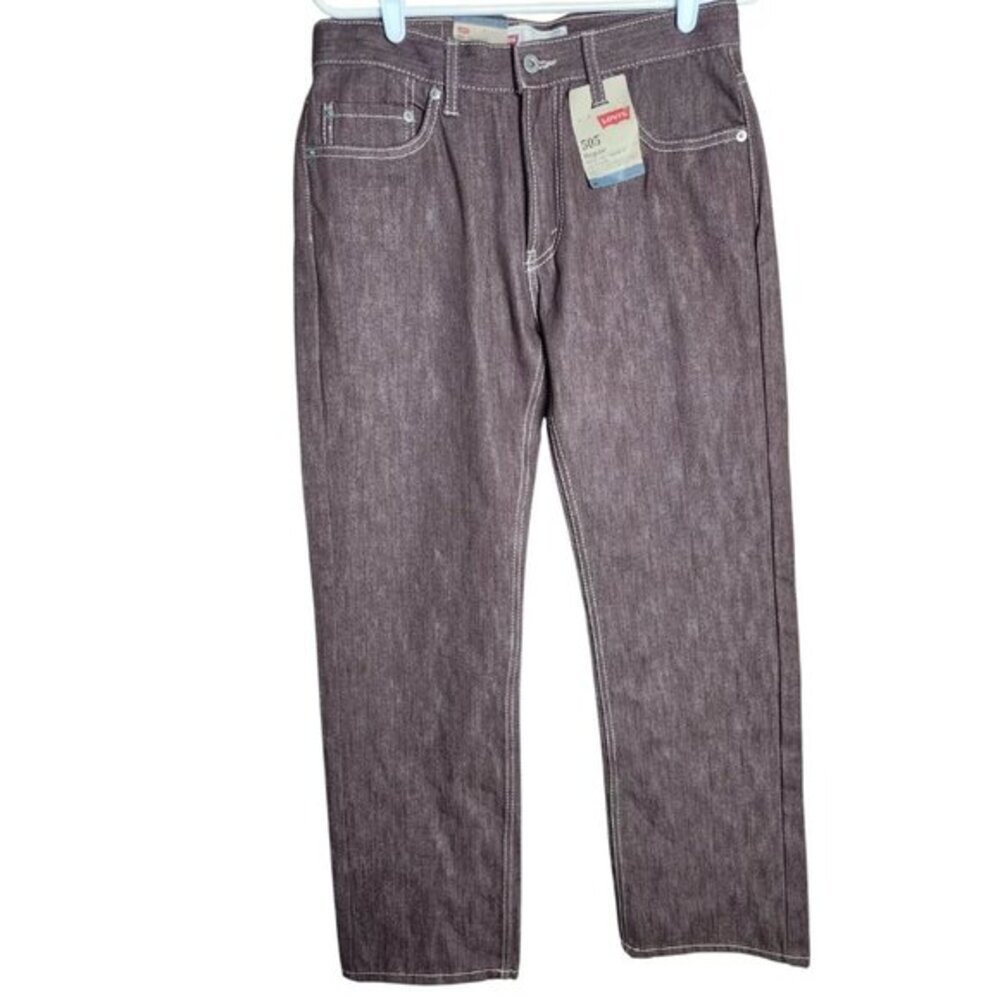 Levis 505 NWT Women 18 Regular Fit 29x29 Burnt Red‎ Embroidered Denim Jeans